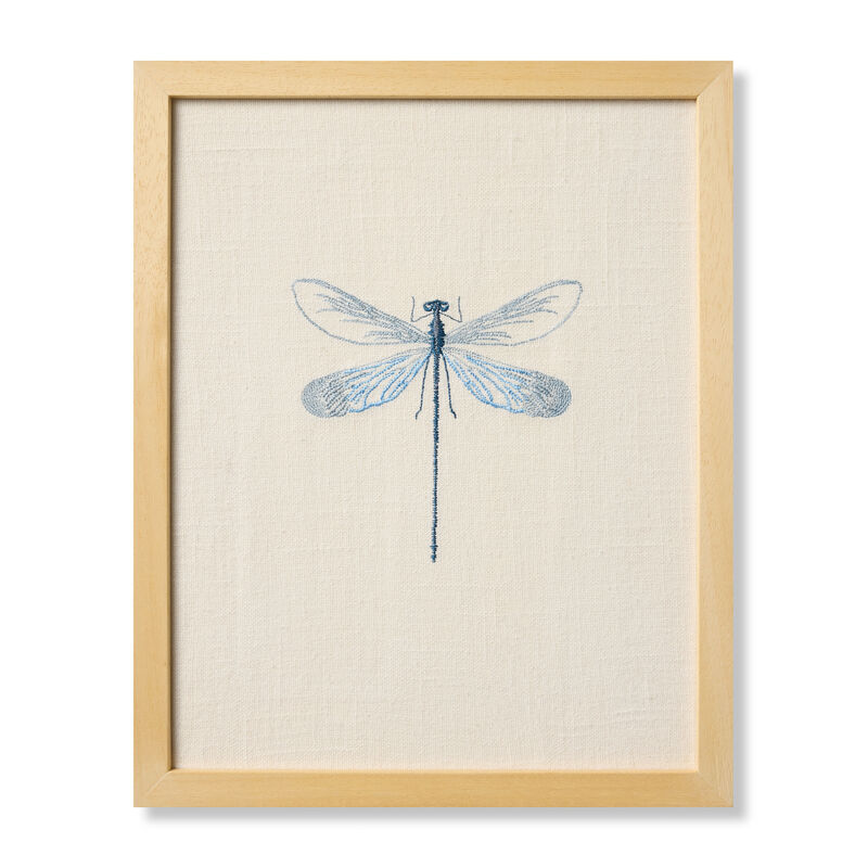Dragonfly Blue Blue/Beige 1'x1'3" Wall Art